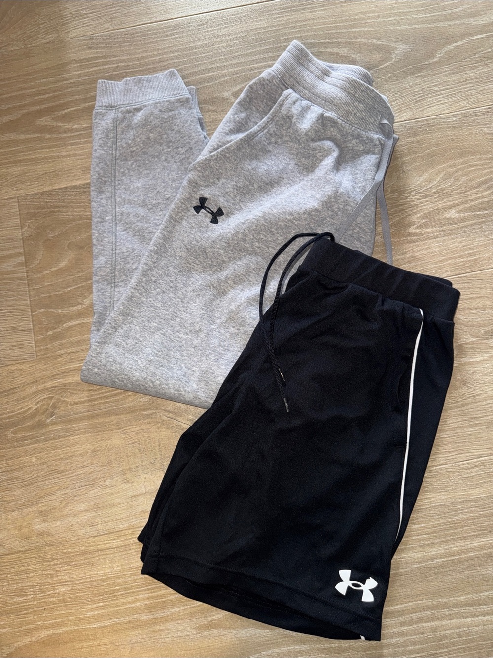 Under Armour Grey Joggers & Black Athletic Shorts Set
